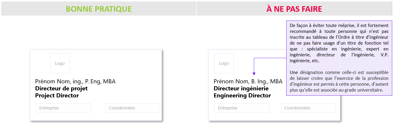 Comment utiliser le titre d'ingénieur sur sa carte professionnelle